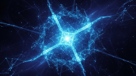 Abstract polygonal space low poly dark background with connecting dots and lines. Connection structure. 3d renderingの素材