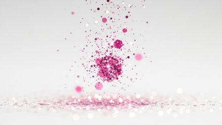 Abstract 3d rendering of chaotic particles. Bokeh effect.の素材