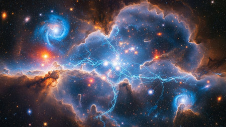 Cosmic space and stars, color cosmic abstract background. Elements of this image furnished by NASAの素材