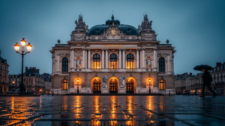 The Opera House in the evening.の素材