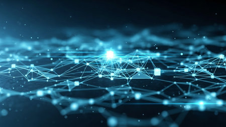 3D rendering of abstract digital connection structure. Technology concept background.の素材