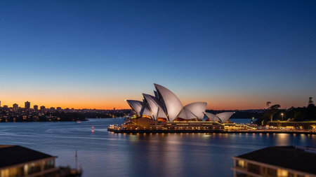 Sydney Opera House and Sydney Opera House during sunset, Australiaの素材