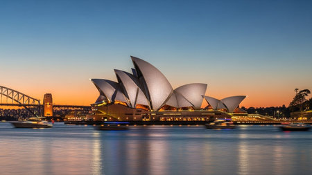 Sydney Opera House at sunset.の素材