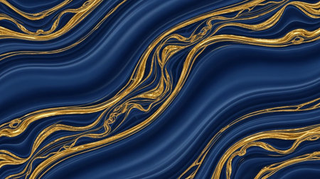 Marble texture background. Liquid marble pattern with gold and blue colors.の素材