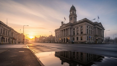 Liverpool City Hall at sunsetの素材