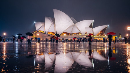 Sydney Opera House at nightの素材