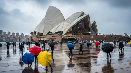 Sydney Opera House in the rainの素材