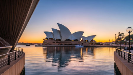 Sydney Opera House at sunset.の素材