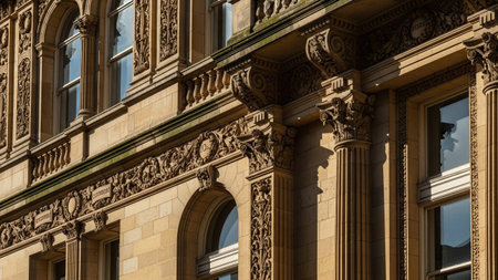 Architectural detail of the facade of a building in Quebec City, Canadaの素材