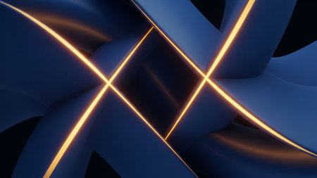 Abstract 3d rendering of geometric shape. Modern background design for poster, cover, branding, banner.の素材