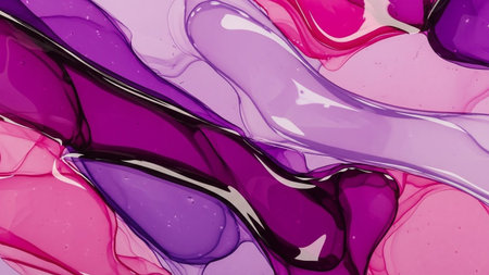 abstract background with pink, purple and white paint splashes.の素材
