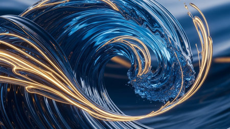 3D illustration of abstract fractal for creative design looks like water surfaceの素材