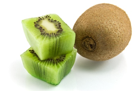 kiwi fruit on white backgroundの写真素材