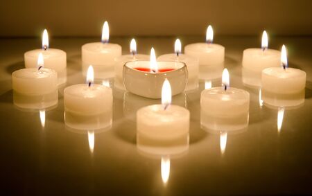 candles in the shape of heartの写真素材