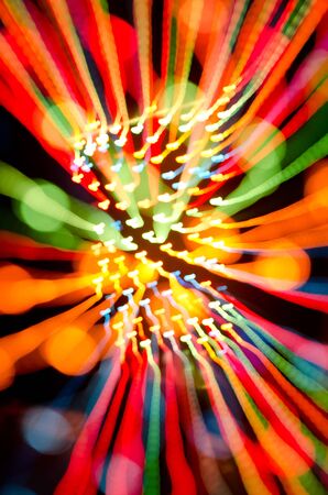 Streaky freezelight light patterns from long exposureの写真素材