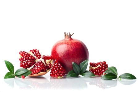 pomegranate isolated on the white backgroundの写真素材