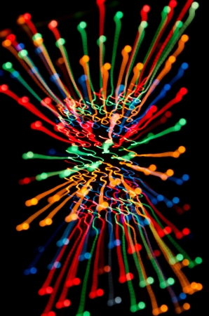 Streaky freezelight light patterns from long exposureの写真素材