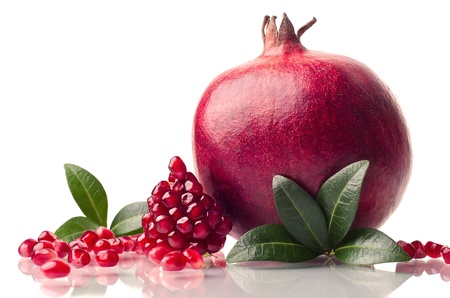 pomegranate isolated on the white backgroundの写真素材