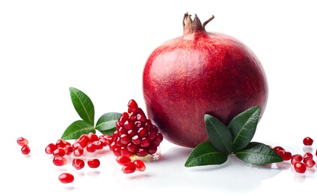 pomegranate isolated on the white backgroundの写真素材
