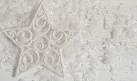 Christmas card with star and snow
