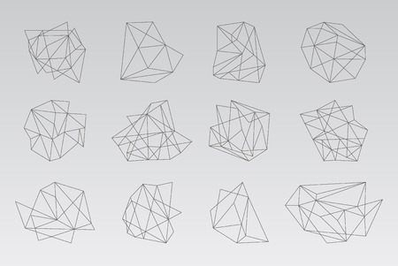 Polygonal triangles, hipster cosmic , space iconのイラスト素材