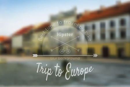 Vintage label, hipster theme badge  with Set of geometric shapes. Trendy hipster blur backgroundのイラスト素材