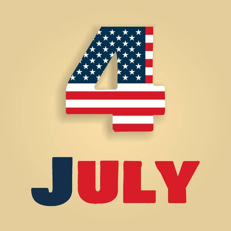USA, America, Happy Independence Day, July 4th, Fourth of July, American Flag Vectorのイラスト素材