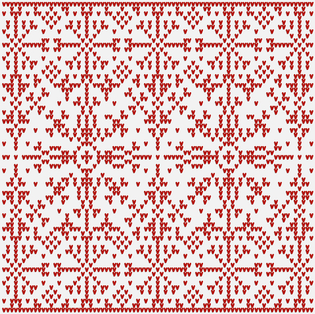 Fair Pattern sweater design on the wool knitted texture. Knitting Ornamentのイラスト素材