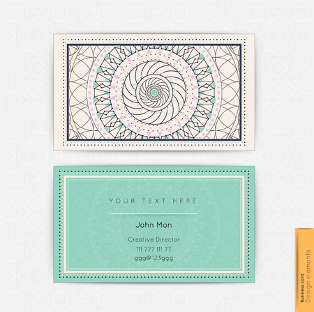 Modern simple business card template, linear patternのイラスト素材