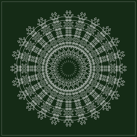 Trendy hipster circle, bright philosophical symbol, circular elements that are a religious, Aztec and African tattoo symbol. Philosophy, spirituality, occultism symbol, Trendy hipster circle.のイラスト素材