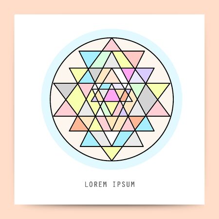 Sacred geometry. minimal geometric shape. Business signs, labels, trendy hipster linear icons. Religion, philosophy, spirituality, occultism symbols collectionのイラスト素材
