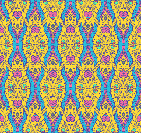 Bright seamless pattern in bright summer colorsのイラスト素材