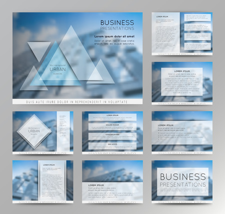 Abstract vector backgrounds of digital technologies. Set of vector templates for presentation slides and power-point presentation.のイラスト素材