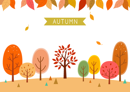 Autumn forest backgroundのイラスト素材