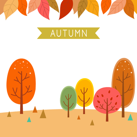 Autumn forest backgroundのイラスト素材