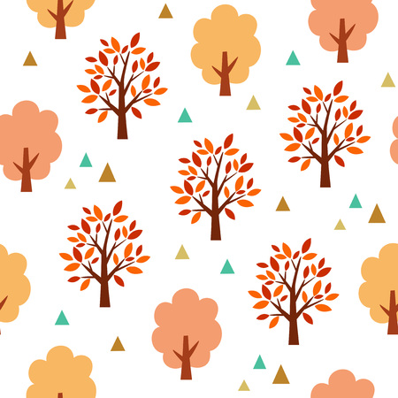 Autumn tree seamless patternのイラスト素材