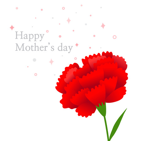 Red carnation flower.Mother's day greeting cardのイラスト素材