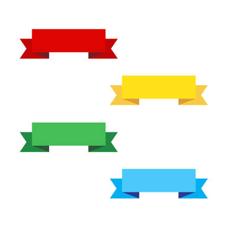 Colorful ribbon banners setのイラスト素材