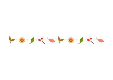 Autumn elements decorative border template design.のイラスト素材