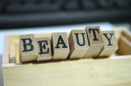 beauty Text On Wooden Blocksの写真素材