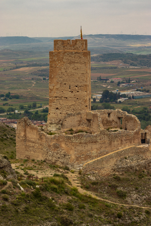 Cadrete's castle old spanish Muslim castle in the mountainのeditorial素材