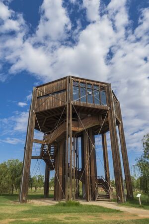 wooden tower observatory Vigilanceの写真素材