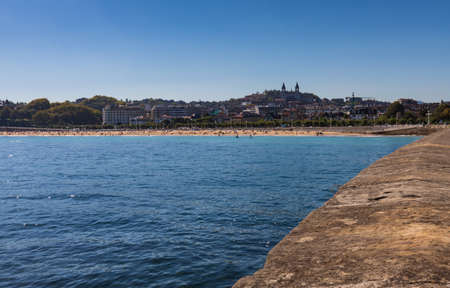 San Sebastian Ondarreta beach, La Concha bay.Cantabrian Sea, Basque Country, Spain, Euskadi