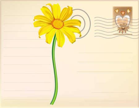 Post Card Flower vectorのイラスト素材