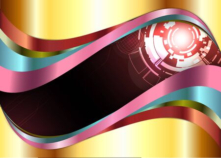 metal and red Digital eye robot abstract backgroundのイラスト素材