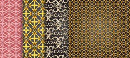 Set of 4 pattern Indy backgrounds for designのイラスト素材