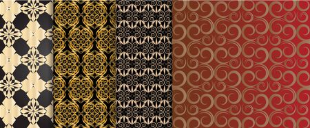 Set of 4 pattern Indy backgrounds for designのイラスト素材
