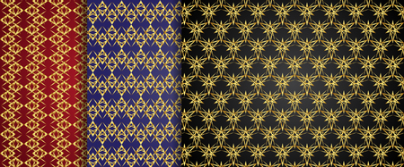 Set of 3 pattern vintage backgrounds for designのイラスト素材