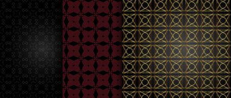 Set of 3 pattern vintage backgrounds for designのイラスト素材