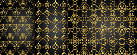 Set of 3 pattern vintage backgrounds for designのイラスト素材